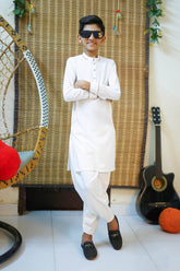 New White Designer Kids and Boy's Kameez Shalwar RJ-KIDS216