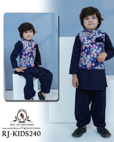 Floral Navy Waistcoat Set for Boys | RJ-KIDS240