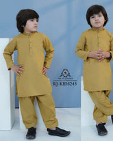 Mustard Gold Kurta Shalwar for Boys | RJ-KIDS243
