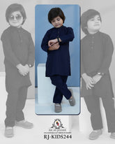 Midnight Navy Kurta Shalwar for Boys | RJ-KIDS244