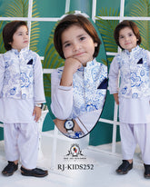Azure Floral Waistcoat Set for Boys | RJ-KIDS252