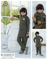 Sage Green Waistcoat Set for Boys | RJ-KIDS232