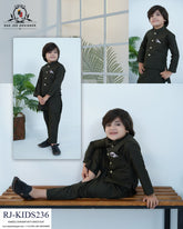 Deep Olive Waistcoat Set for Boys | RJ-KIDS236