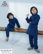 Navy Azure Waistcoat Set for Boys | RJ-KIDS238