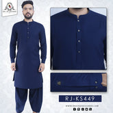 Navy Blue kameez shalwar wash & wear RJ-KS449