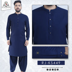 Navy Blue kameez shalwar wash & wear RJ-KS449