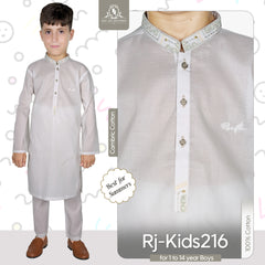 Off White Boy's Kurta Pajama RJ-KIDS216