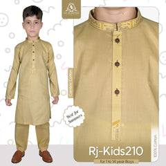 Golden Beige Boy's Kurta Pajama RJ-KIDS210