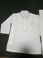 White Boy's Wash & Wear Kurta Pajama RJ-KIDS192