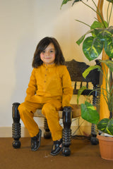Bronze Gold Cambric Cotton Boy's Kurta Pajama RJ-KIDS219