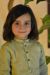 Sage Green Cambric Cotton Boy's Kurta Pajama RJ-KIDS213