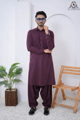 Plum Purple Designed Men's Kameez Shalwar RJ-KS617