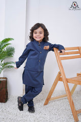 Slate Blue 3-Piece Waistcoat Set for Boys | RJ-KIDS225