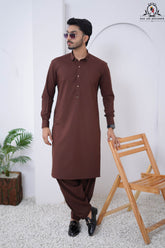 Coffee Brown Men's Kameez Shalwar RJ-KS614, Rao Jee Designer – The Executive Choice