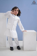 Pure White 3-Piece Waistcoat Set for Boys | RJ-KIDS226