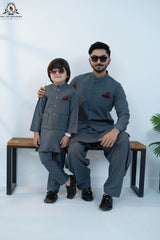 Charcoal Slate Waistcoat Set for Boys | RJ-KIDS230