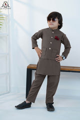 Walnut Earth Waistcoat Set for Boys | RJ-KIDS231