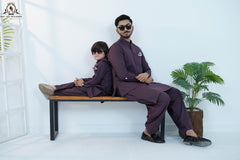 Deep Wine Men’s Kameez Shalwar with Waistcoat (RJ-KW159)