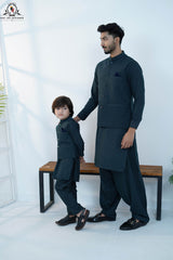 Steel Grey Waistcoat Set for Boys | RJ-KIDS239