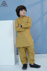 Mustard Gold Kurta Shalwar for Boys | RJ-KIDS243