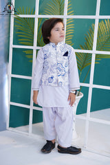 Azure Floral Waistcoat Set for Boys | RJ-KIDS252
