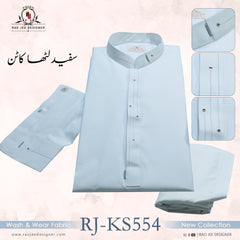 White Latha Mens Kameez Shalwar RJ-KS554