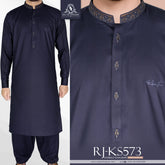 Shadow Navy Mens Kameez Shalwar Embroidery RJ-KS573