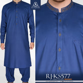 Urban Blue Mens Kameez Shalwar Embroidery RJ-KS577