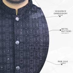 Men's Kameez Shalwar with Waistcoat (RJ-KSW115)