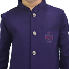 Purple Boys Kurta Pajama with Waistcoat RJ-KIDS193