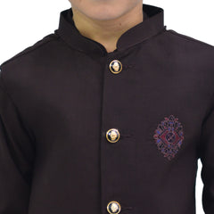 Dark Brown Boys Kurta Pajama with Waistcoat RJ-KIDS195