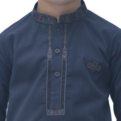 Black Boy's cotton Kurta Pajama RJ - KIDS184 - Rao Jee Designer