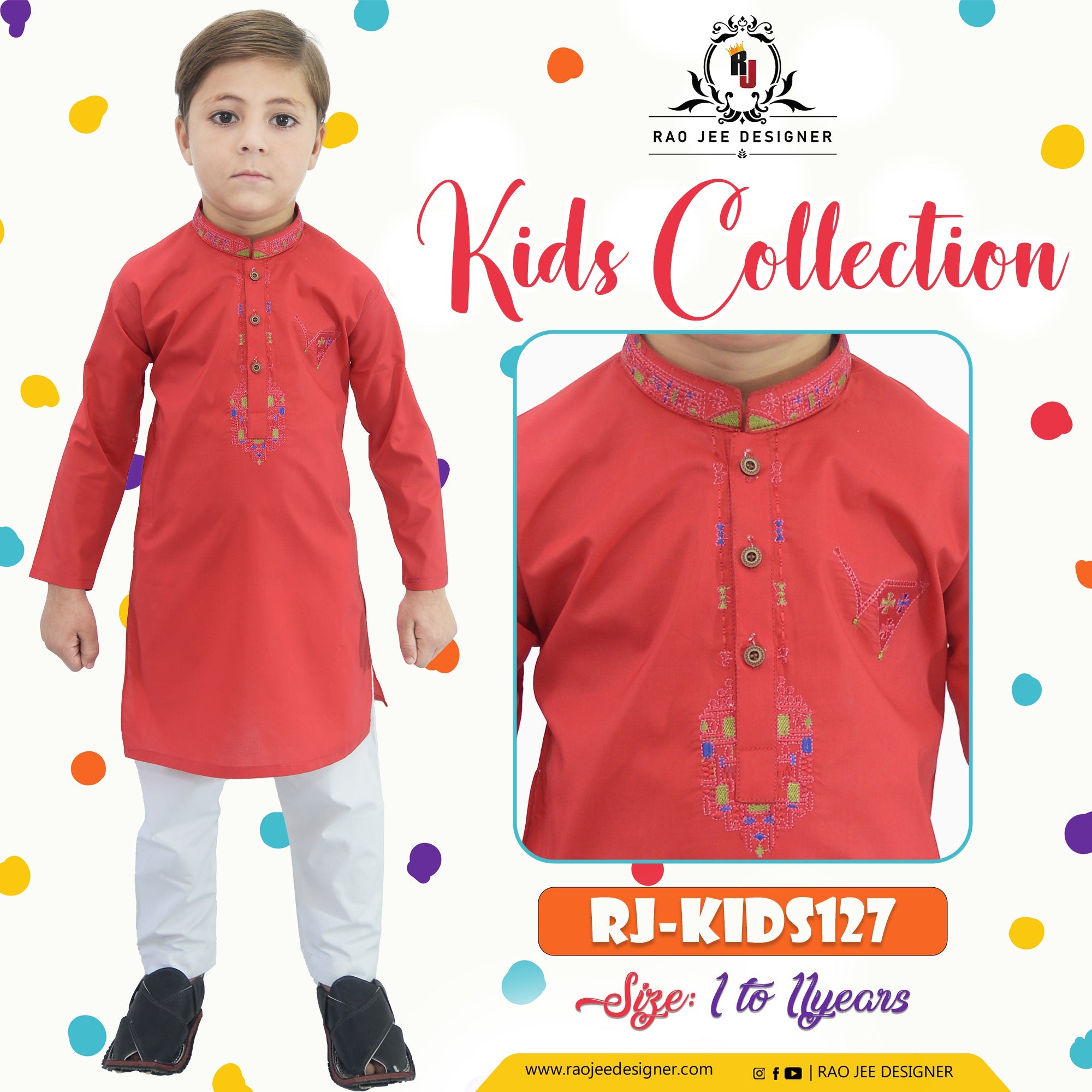 Boy's Kurta Pajama RJ - KIDS137 - Rao Jee Designer