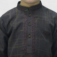 Brown Boy's Wash & Wear Kurta Pajama RJ - KIDS189 - Rao Jee Designer