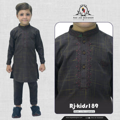 Brown Boy's Wash & Wear Kurta Pajama RJ - KIDS189 - Rao Jee Designer