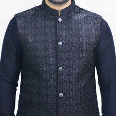 Men's Kameez Shalwar with Waistcoat (RJ-KSW115)