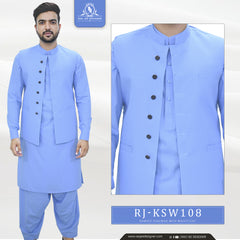 Men's Kameez Shalwar with Waistcoat (RJ-KSW108)