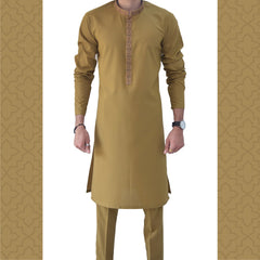 Golden Mustard Men's Kurta Pajama RJ - K187 - Rao Jee Designer