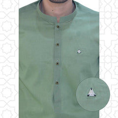 Green Cotton Men's Kameez Shalwar RJ - KS508 - Rao Jee Designer