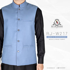 Men's Denim Blue Waistcoat (RJ-W217)