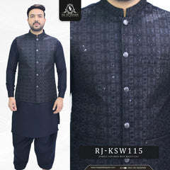 Men's Kameez Shalwar with Waistcoat (RJ-KSW115)