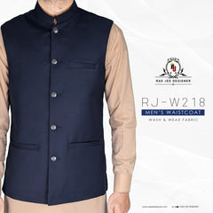 Men's Navy Blue Waistcoat (RJ-W218)
