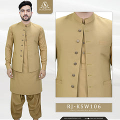 Men's Kameez Shalwar with Waistcoat (RJ-KSW106)