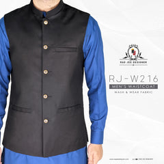 Men's Black Waistcoat (RJ-W216)