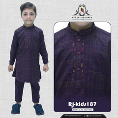 Purple Boy's Wash & Wear Kurta Pajama RJ-KIDS187