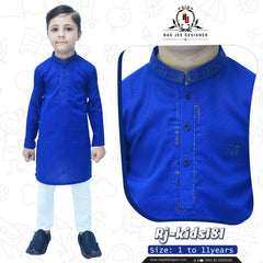Royal Blue Boy's cotton Kurta Pajama RJ-KIDS181