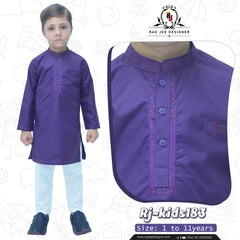 Purple Boy's cotton Kurta Pajama RJ-KIDS183