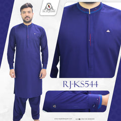 Navy Blue Mens Kameez Shalwar RJ-KS544