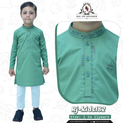 Sea Green Boy's cotton Kurta Pajama RJ-KIDS182