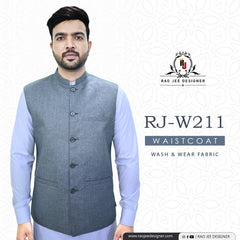 Men's Waistcoat Wash & Wear Fabric (RJ-W211)